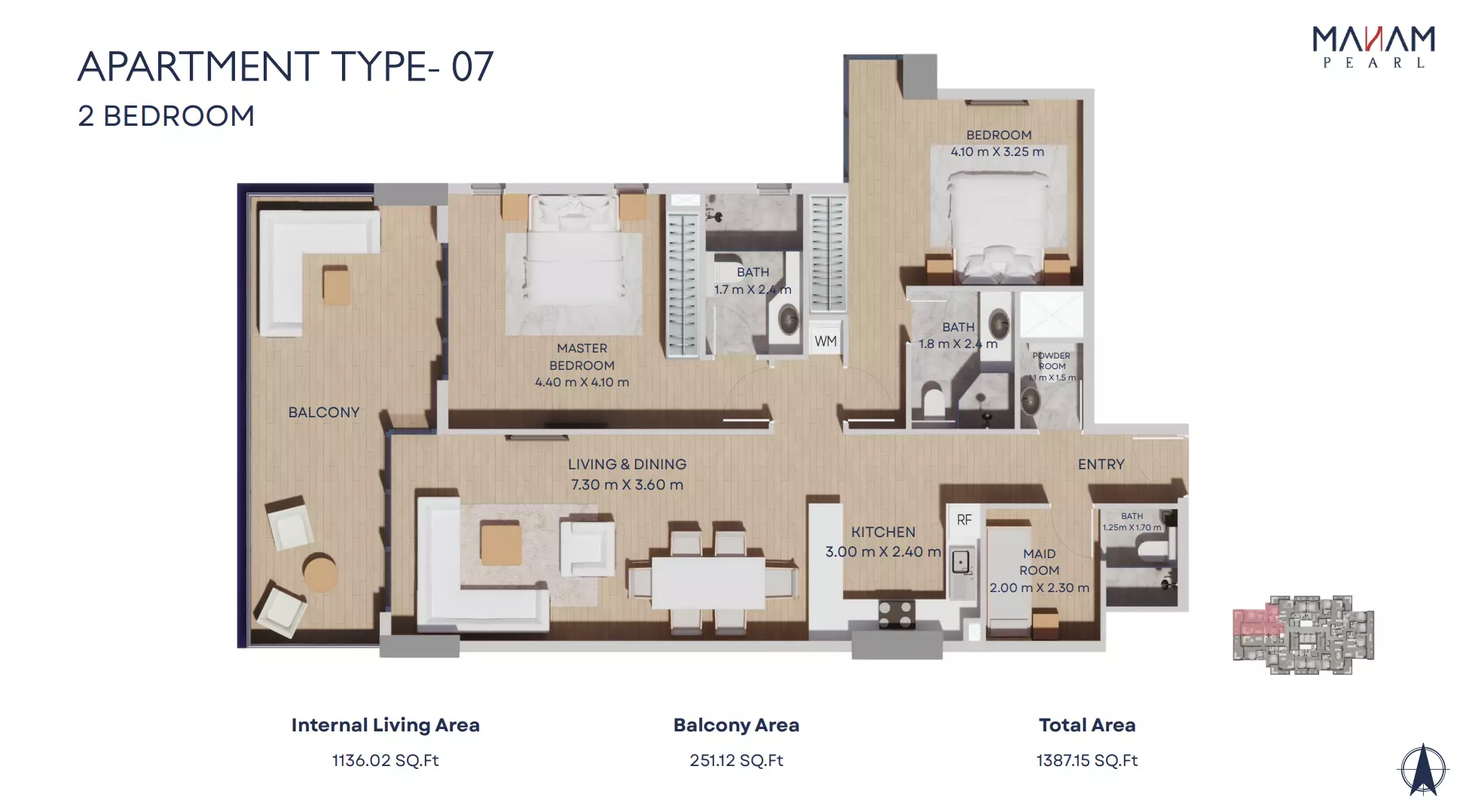 typeSize floor plan for Manam Pearl