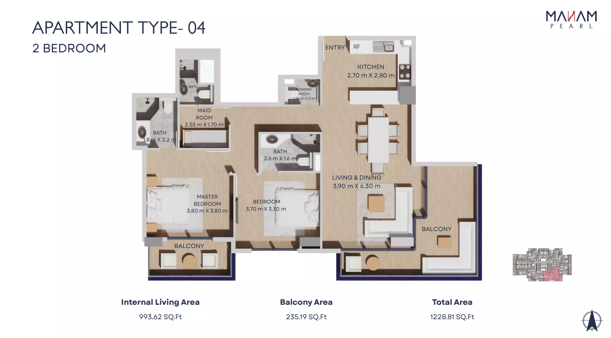 typeSize floor plan for Manam Pearl
