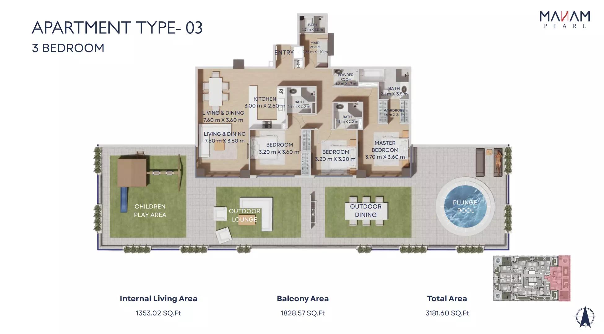 typeSize floor plan for Manam Pearl