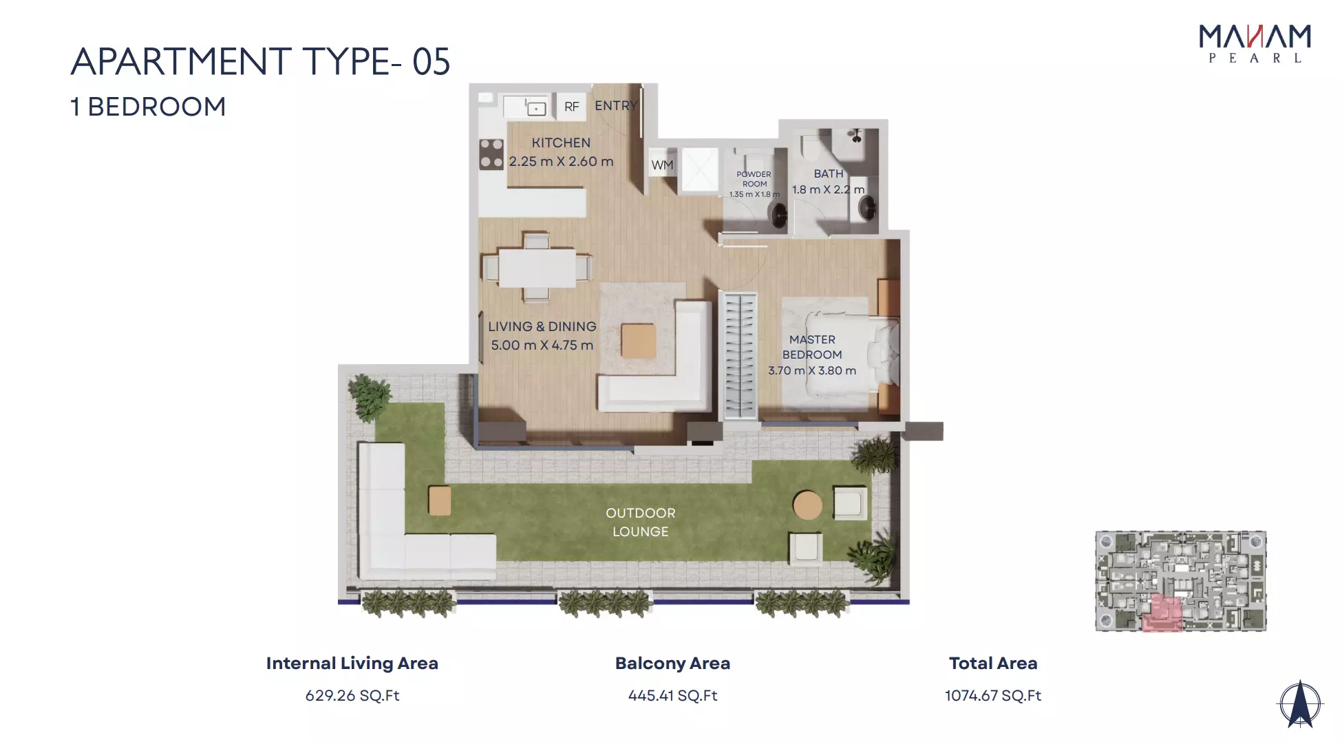 typeSize floor plan for Manam Pearl