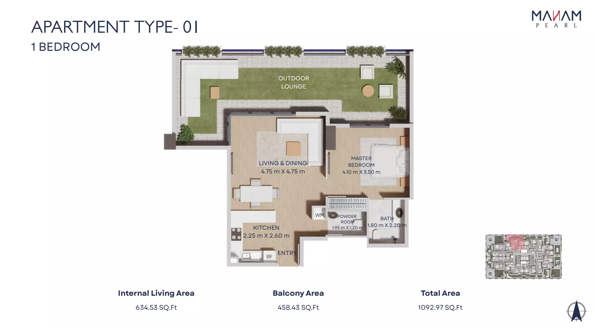 typeSize floor plan for Manam Pearl