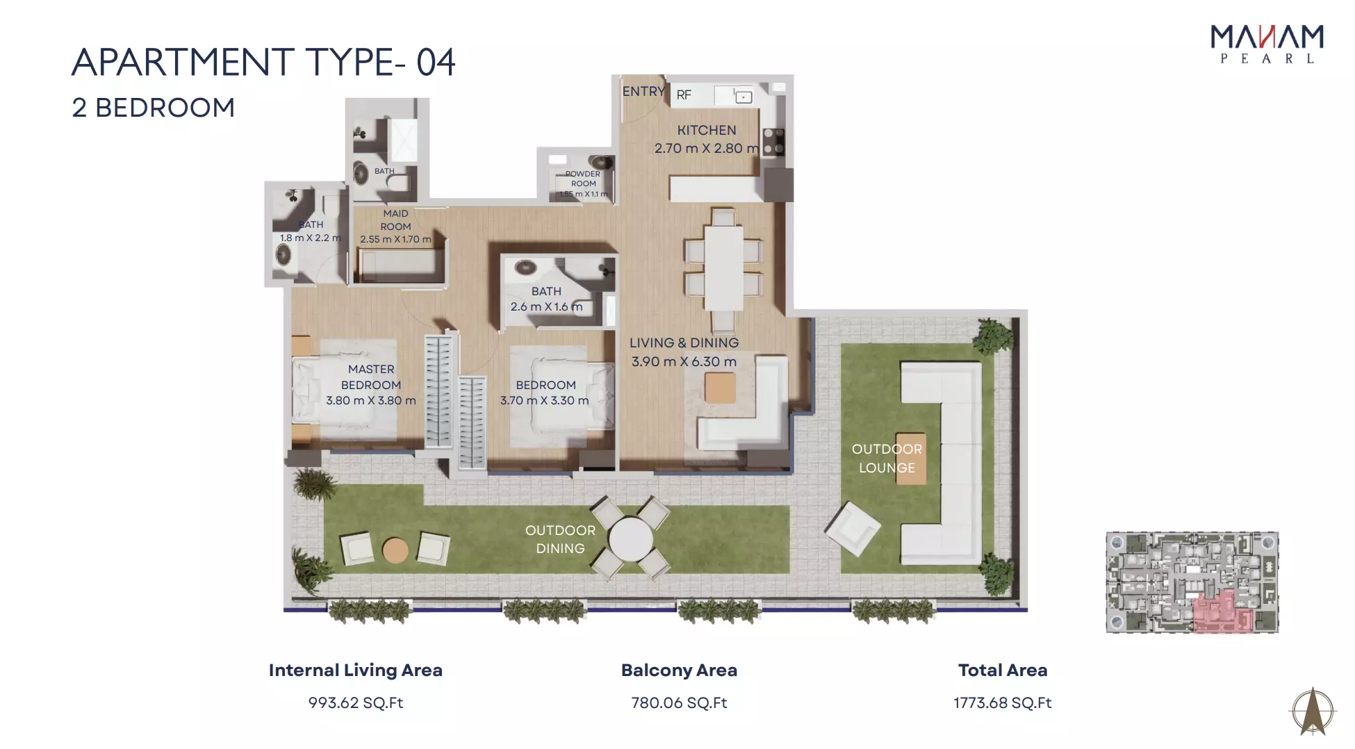 typeSize floor plan for Manam Pearl