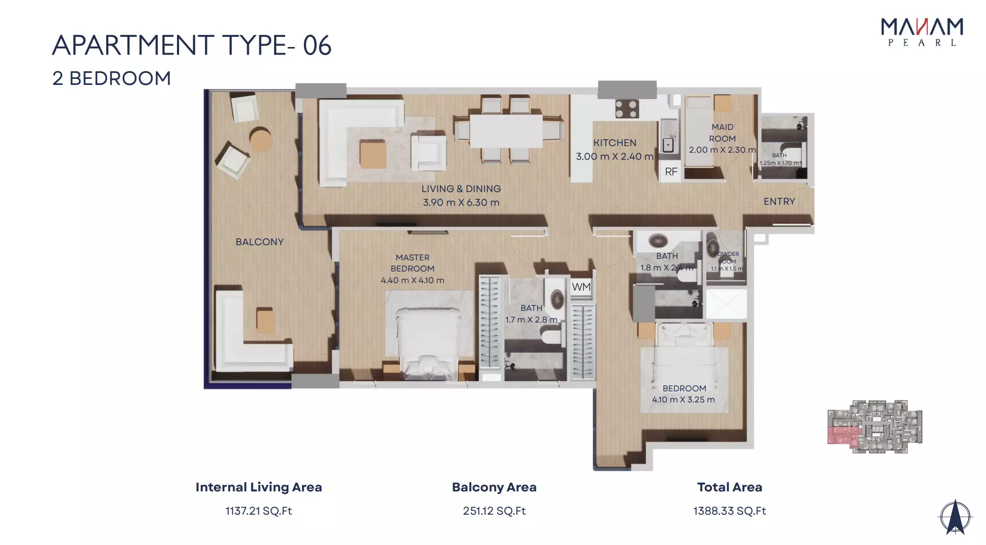 typeSize floor plan for Manam Pearl