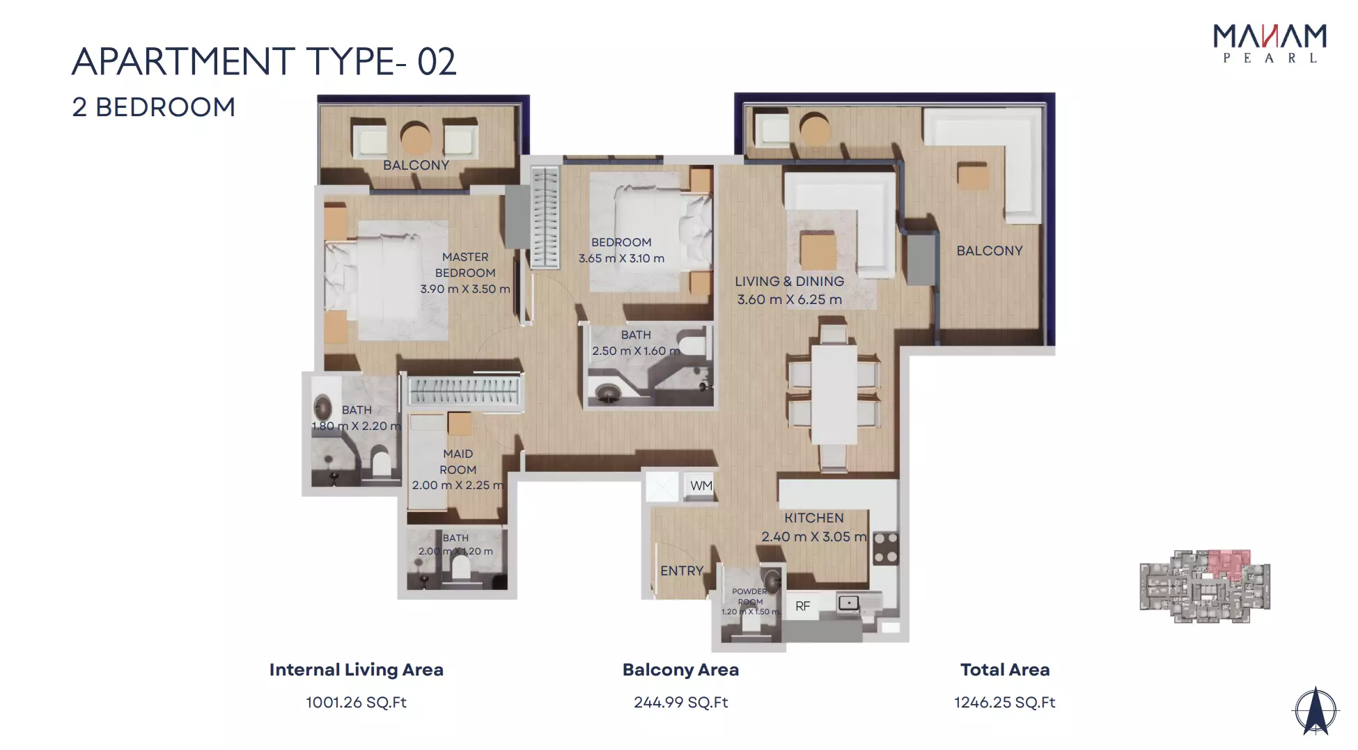 typeSize floor plan for Manam Pearl