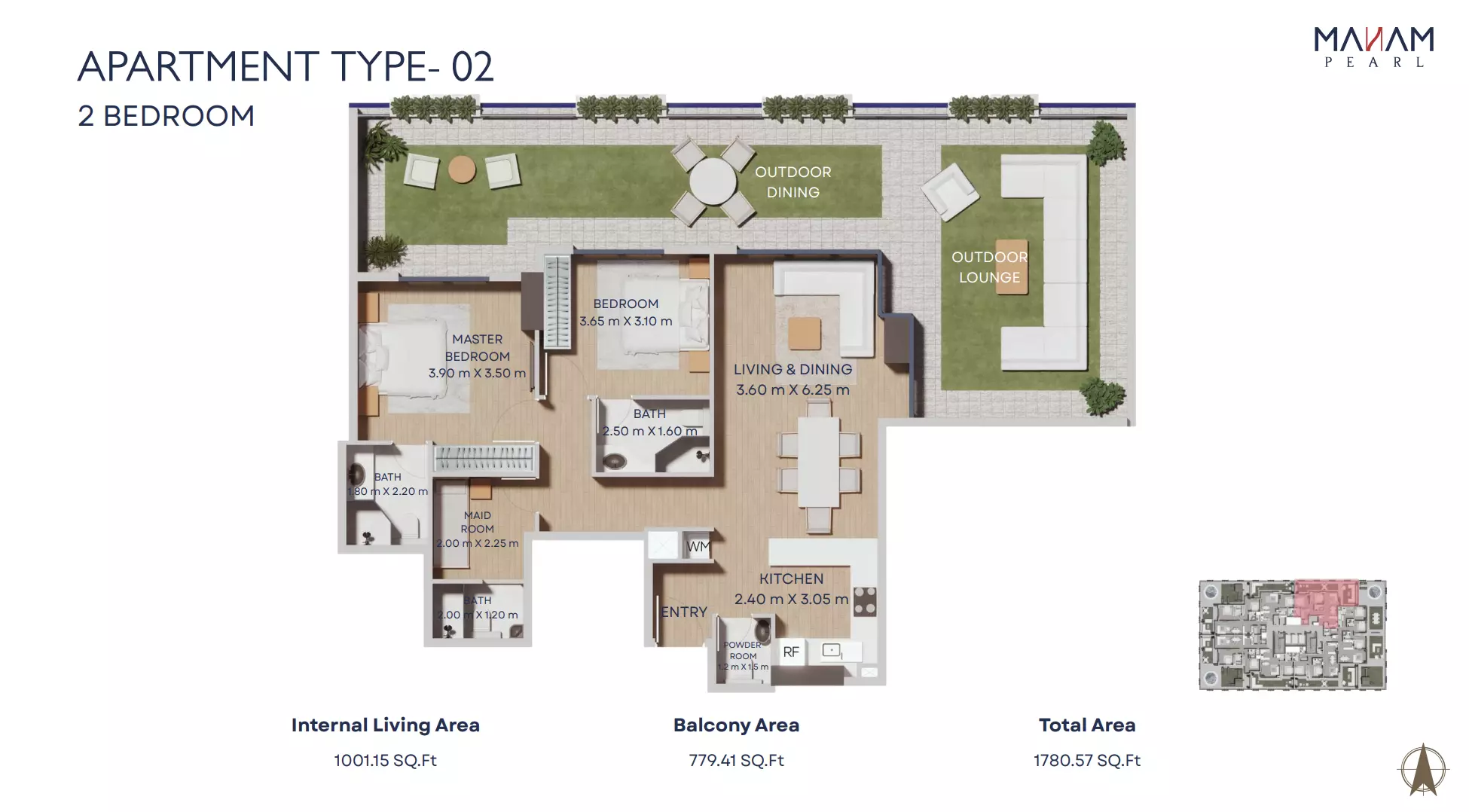 typeSize floor plan for Manam Pearl