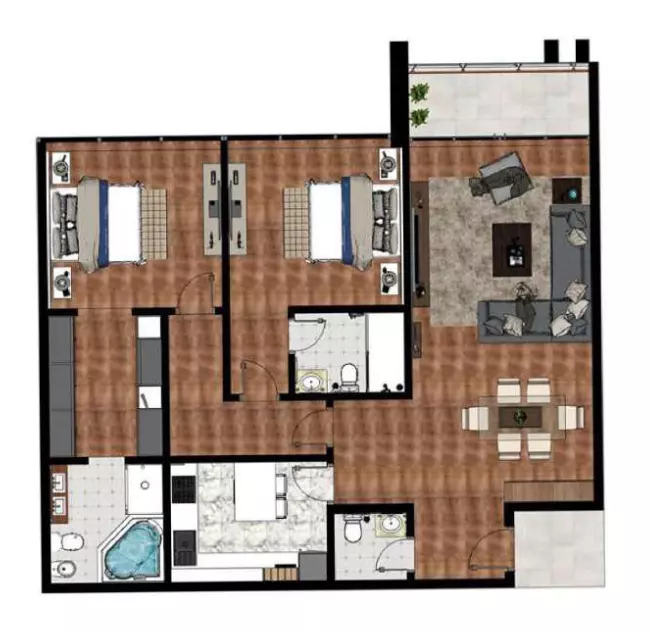 typeSize floor plan for Mariane Tower