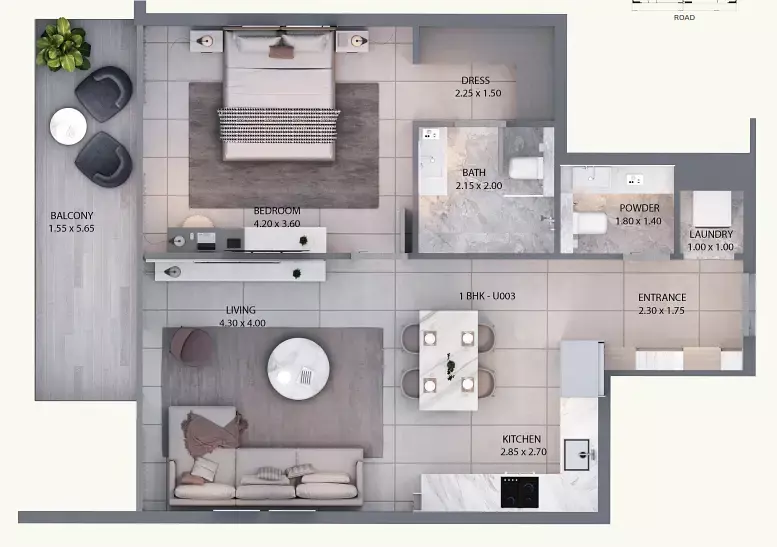 typeSize floor plan for Minati Homes 1