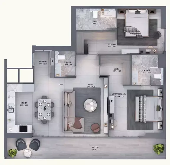 typeSize floor plan for Minati Homes 1