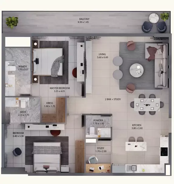 typeSize floor plan for Minati Homes 1