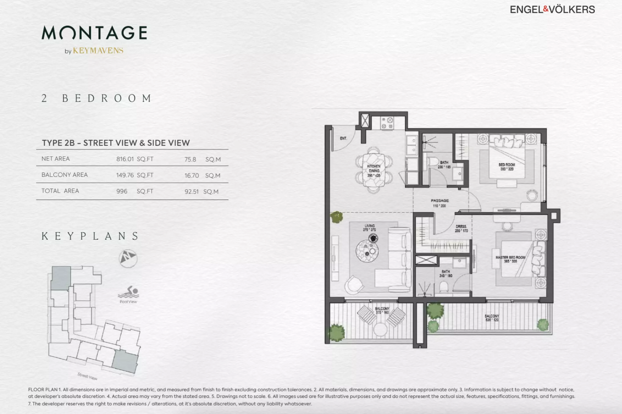 typeSize floor plan for Montage