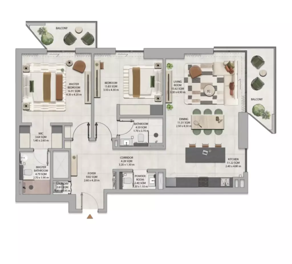 typeSize floor plan for Neon Tower