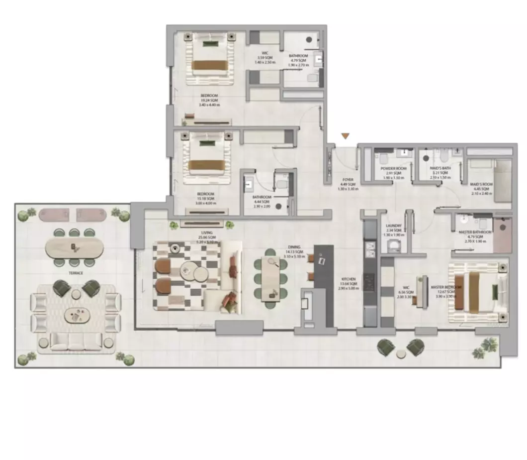 typeSize floor plan for Neon Tower