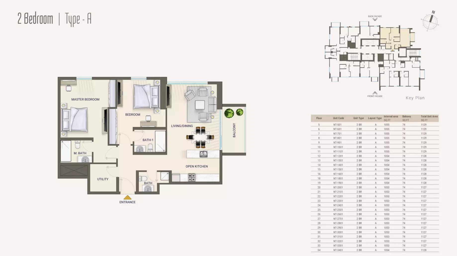 typeSize floor plan for Nexara Tower