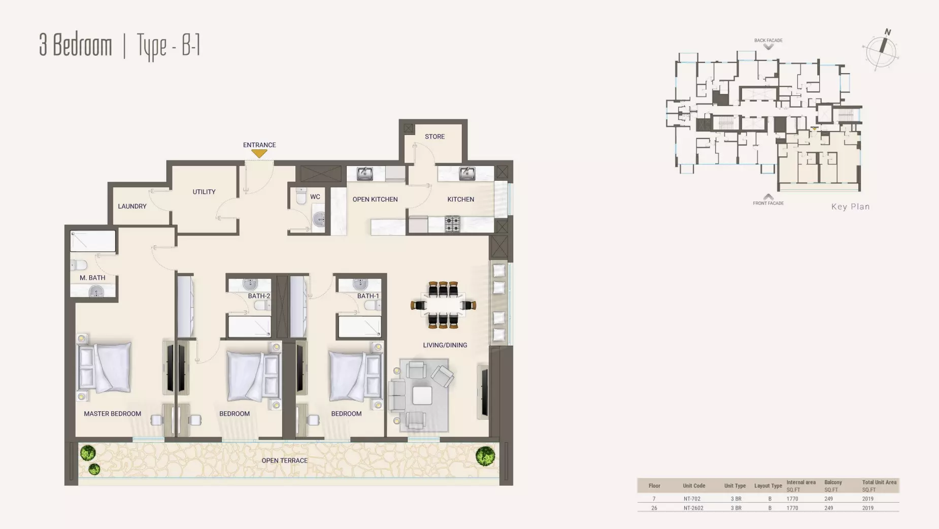 typeSize floor plan for Nexara Tower