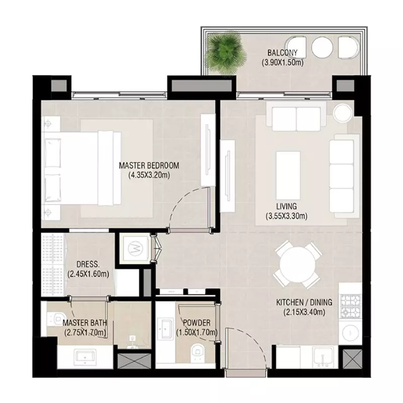 typeSize floor plan for Nshama Camden