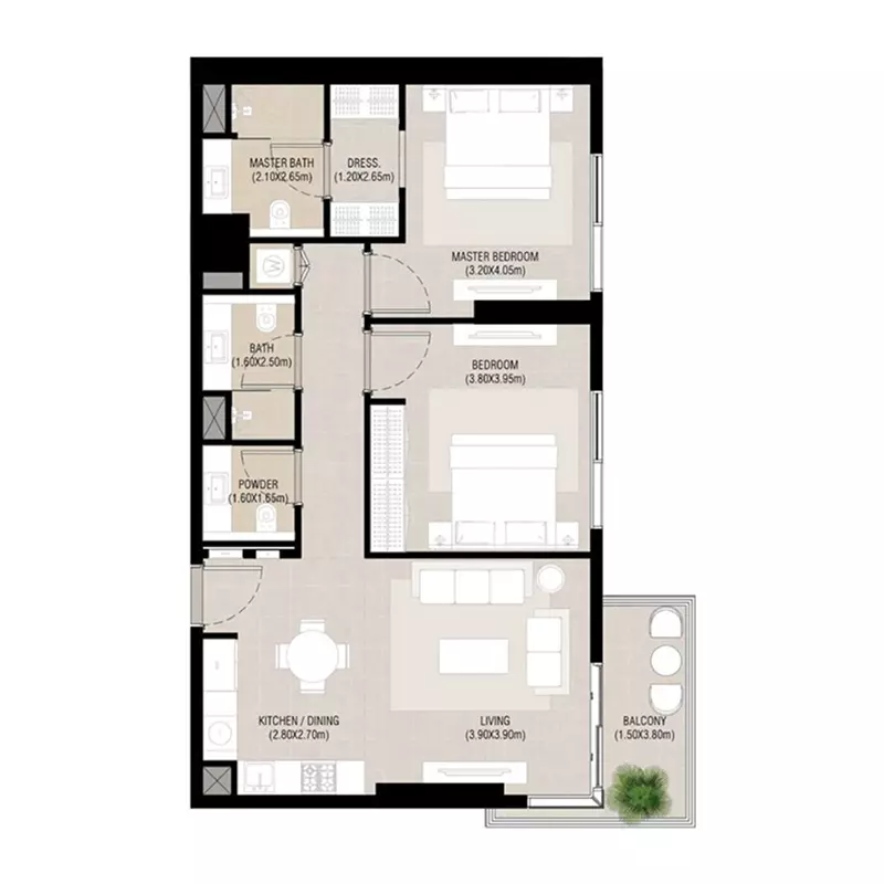 typeSize floor plan for Nshama Camden