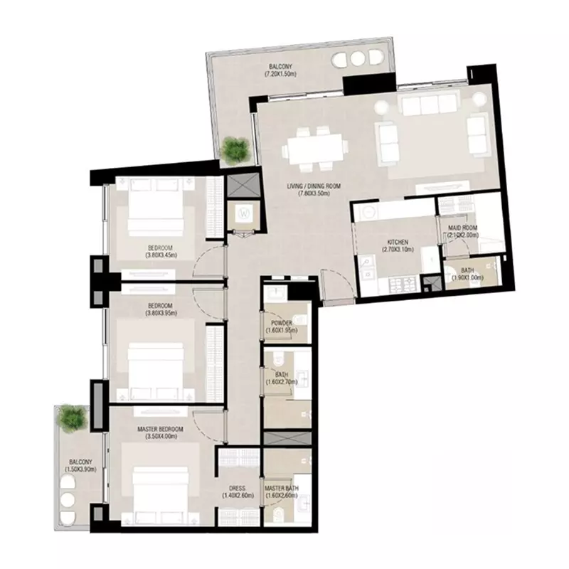 typeSize floor plan for Nshama Camden