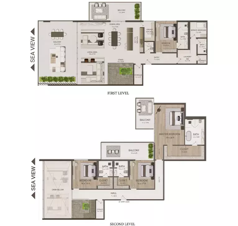 typeSize floor plan for Omoria Resort Residences