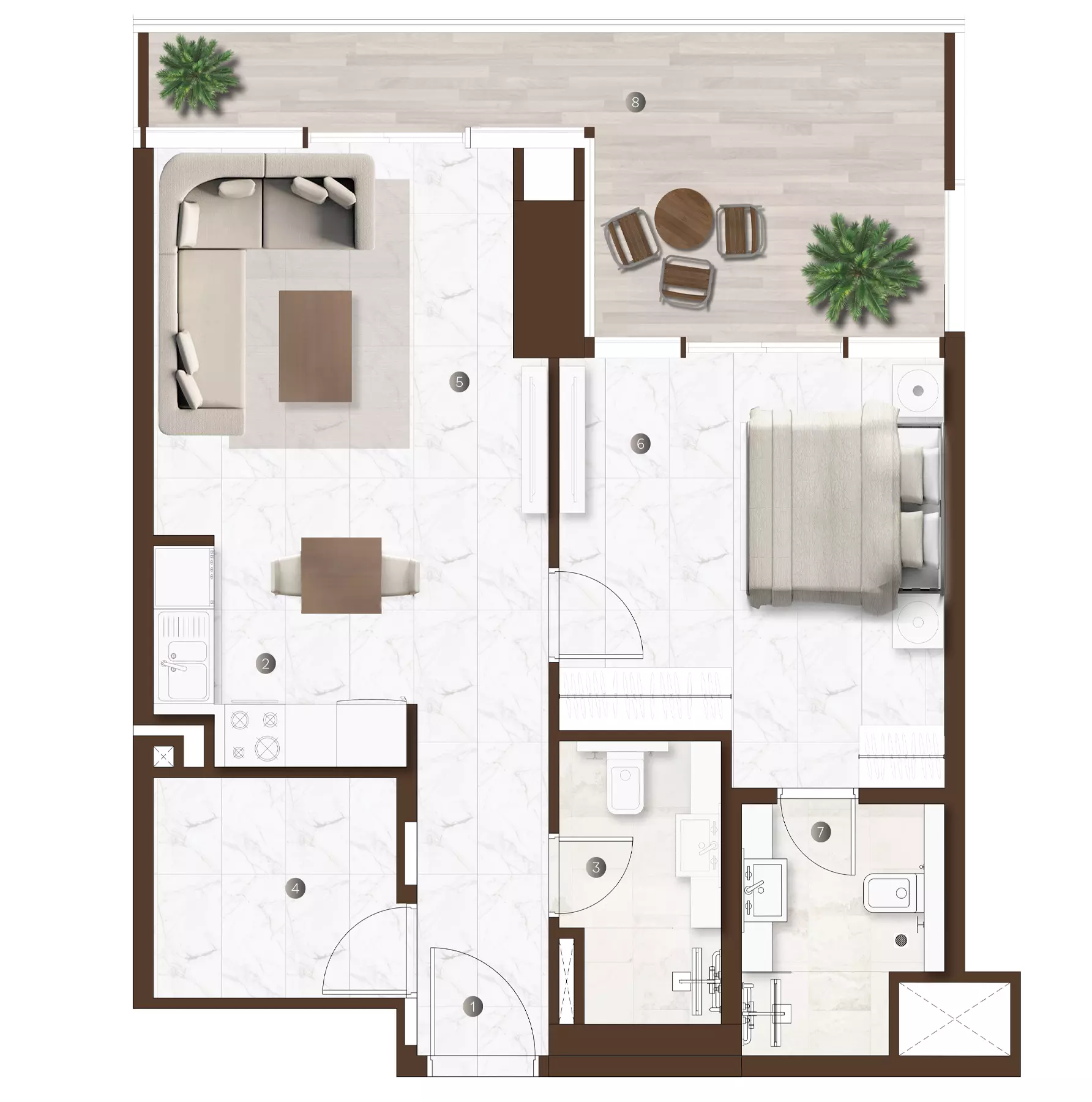 typeSize floor plan for Onda By Kasco