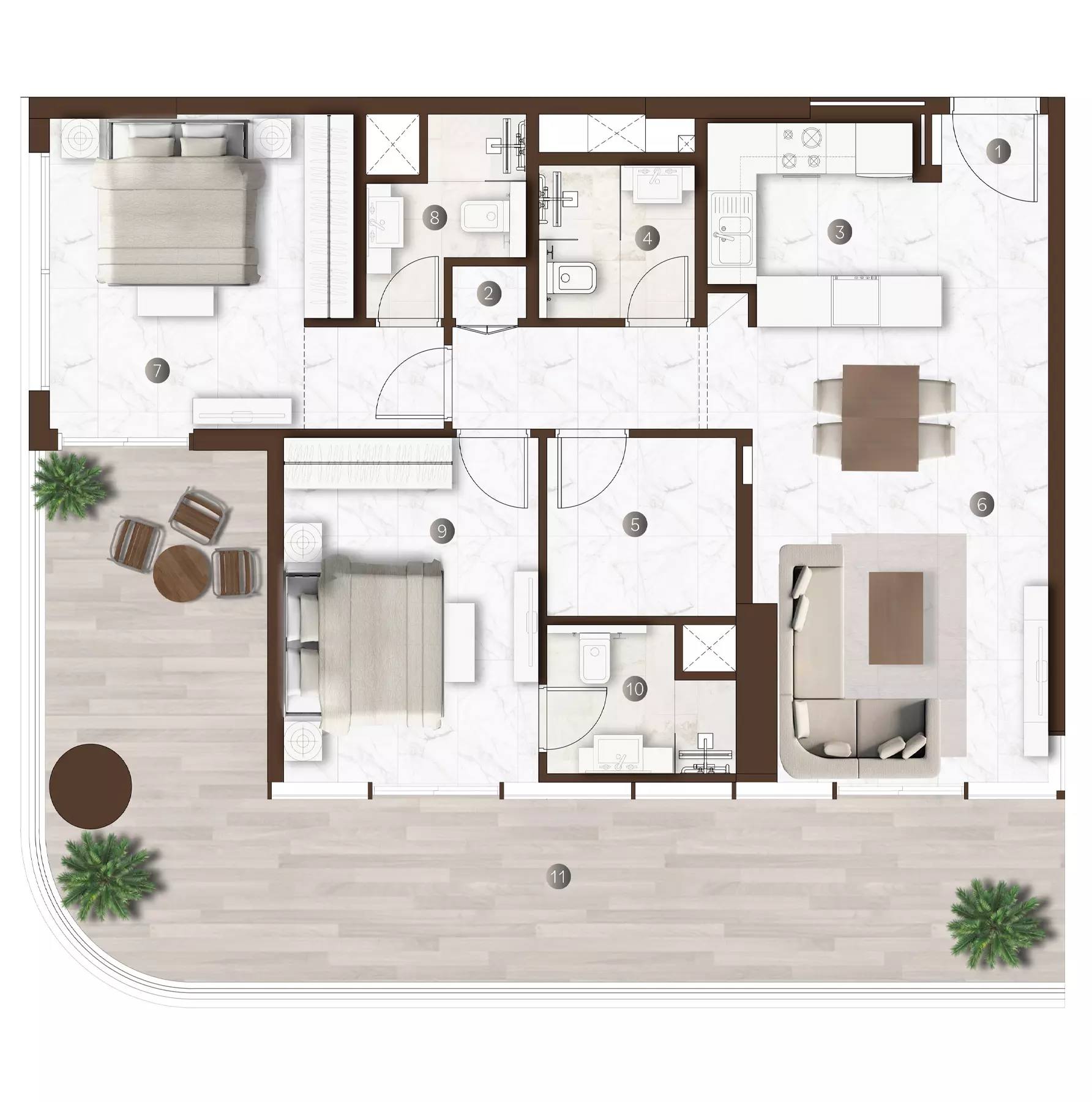 typeSize floor plan for Onda By Kasco