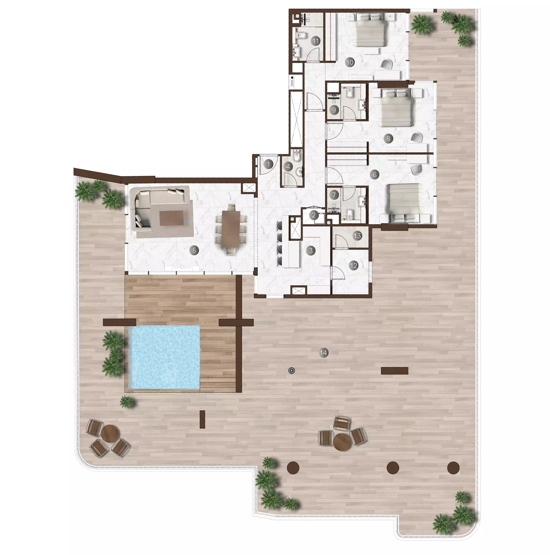 typeSize floor plan for Onda By Kasco
