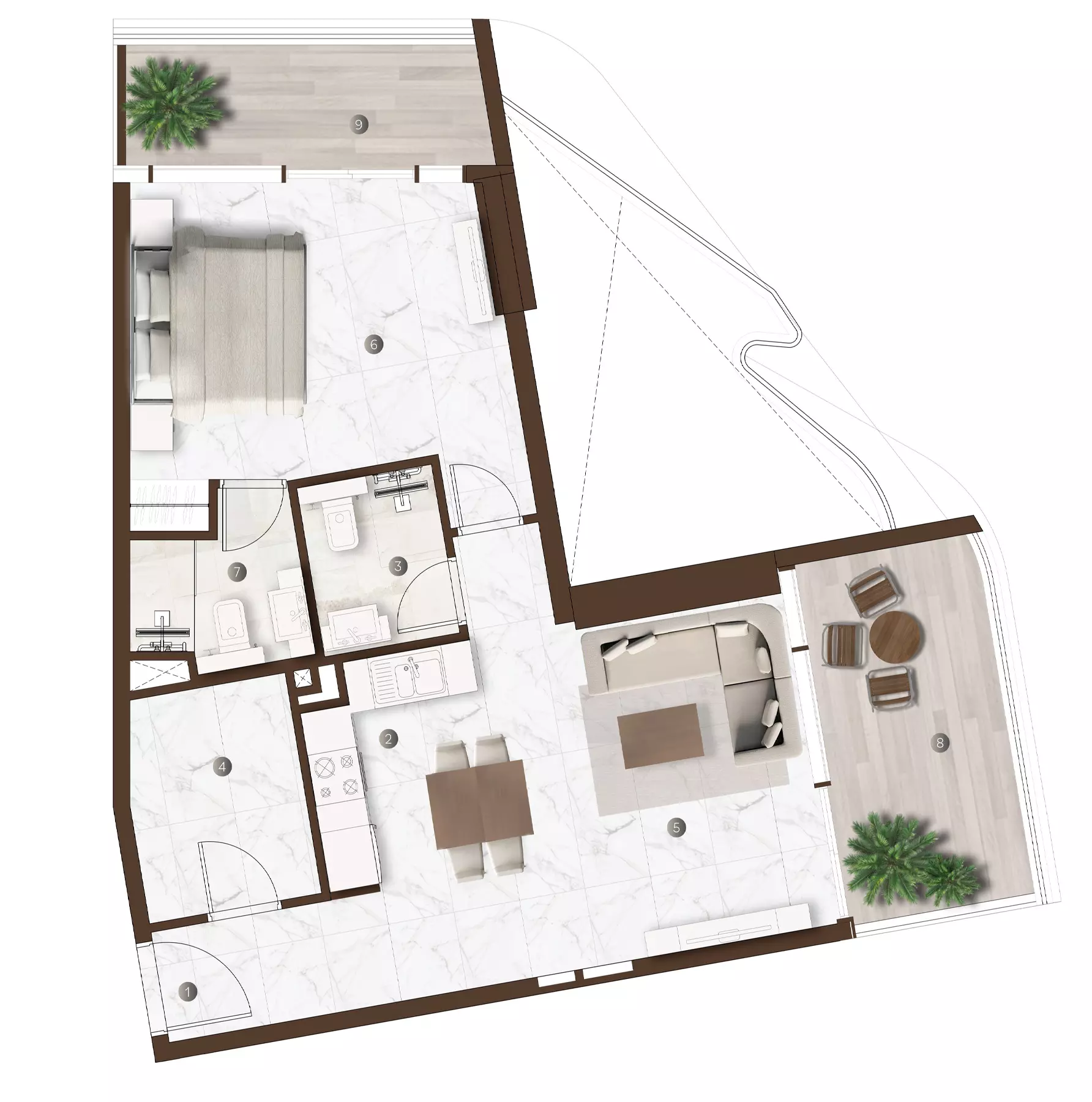 typeSize floor plan for Onda By Kasco