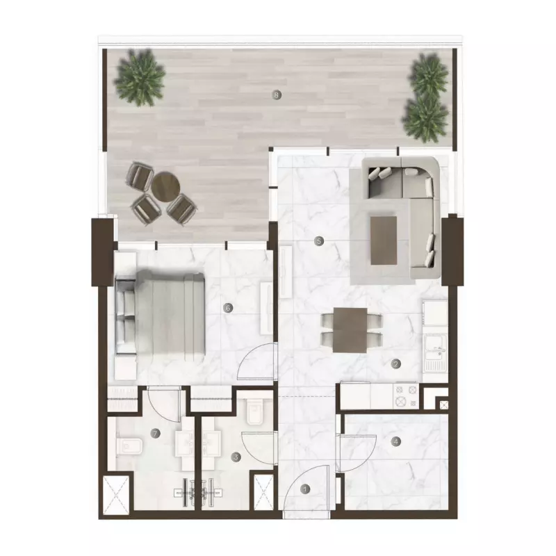 typeSize floor plan for Onda By Kasco