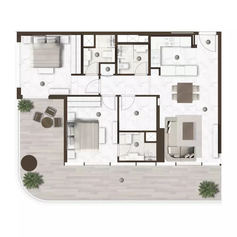 typeSize floor plan for Onda By Kasco