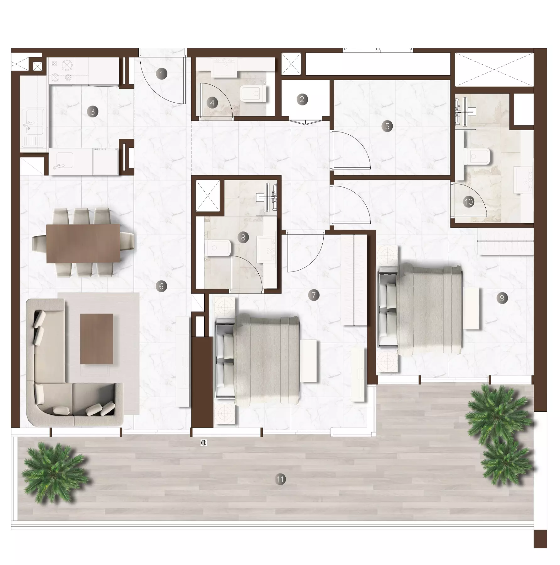 typeSize floor plan for Onda By Kasco