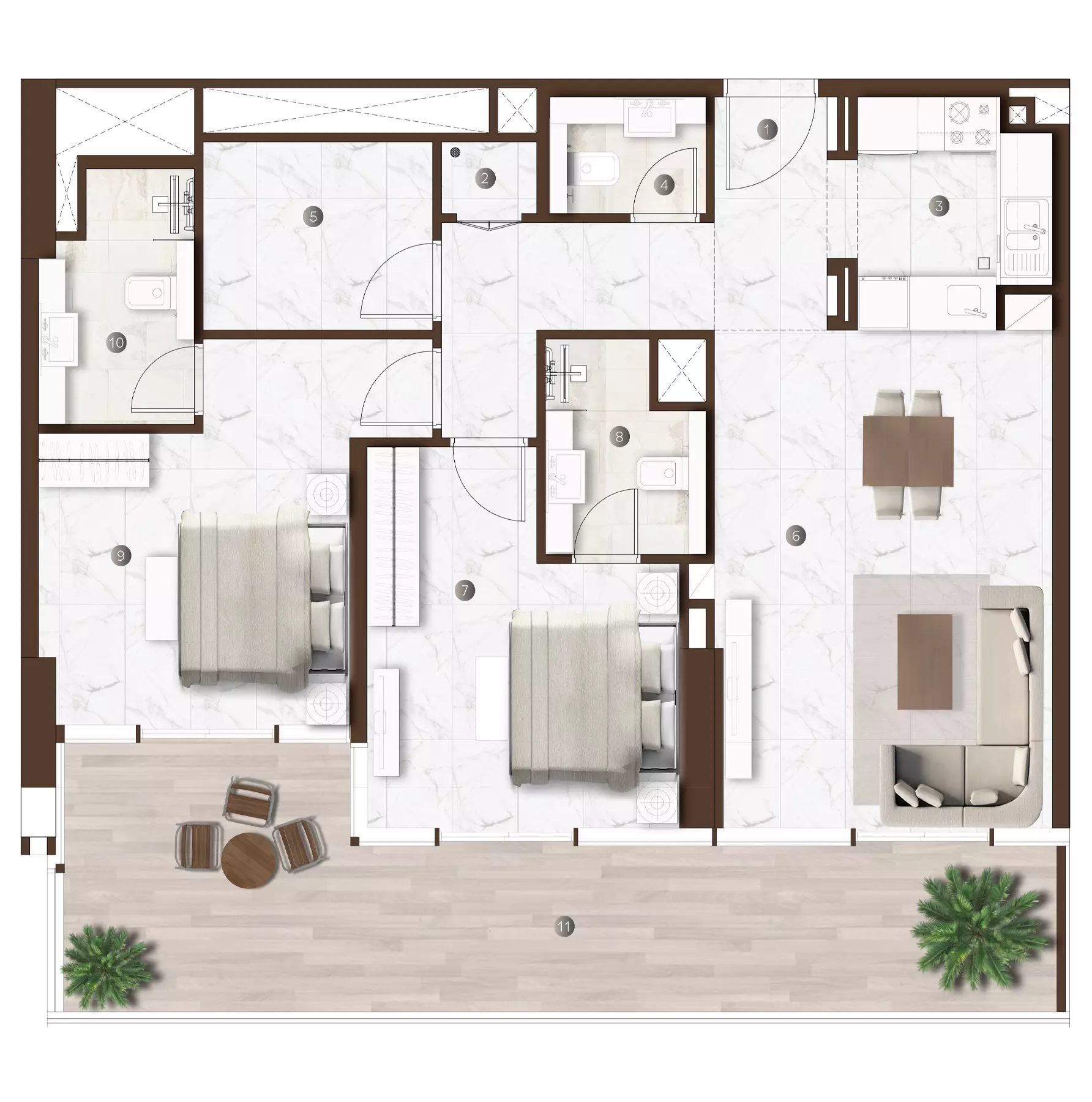 typeSize floor plan for Onda By Kasco