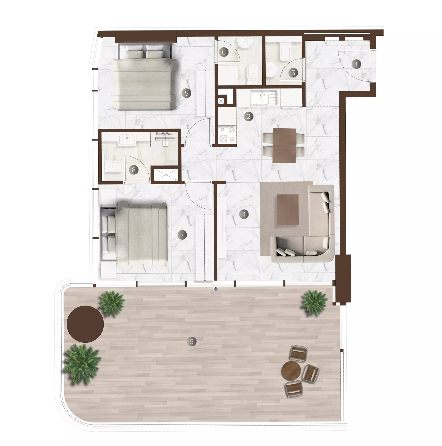 typeSize floor plan for Onda By Kasco