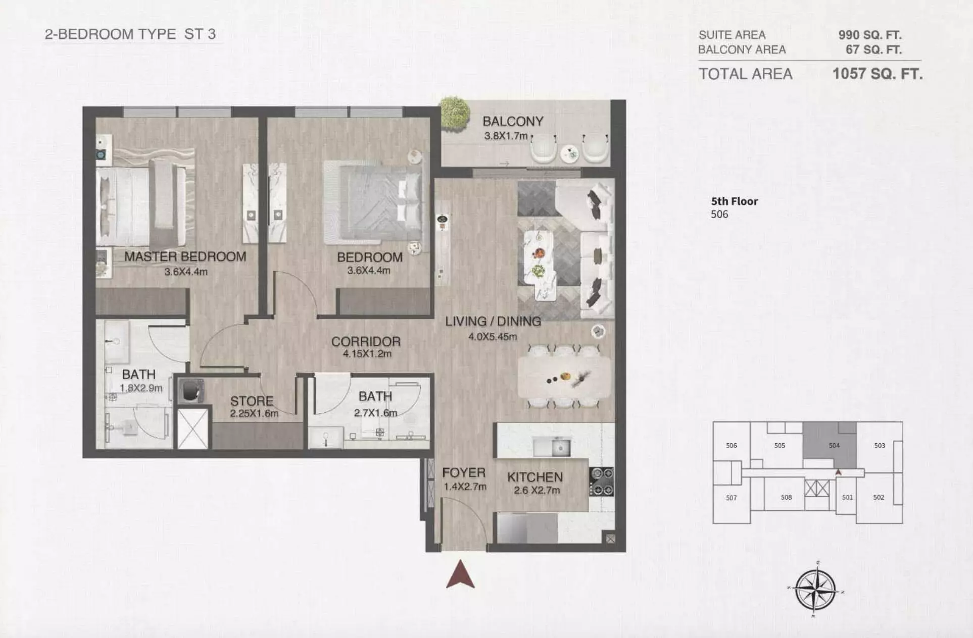 typeSize floor plan for One By Nine
