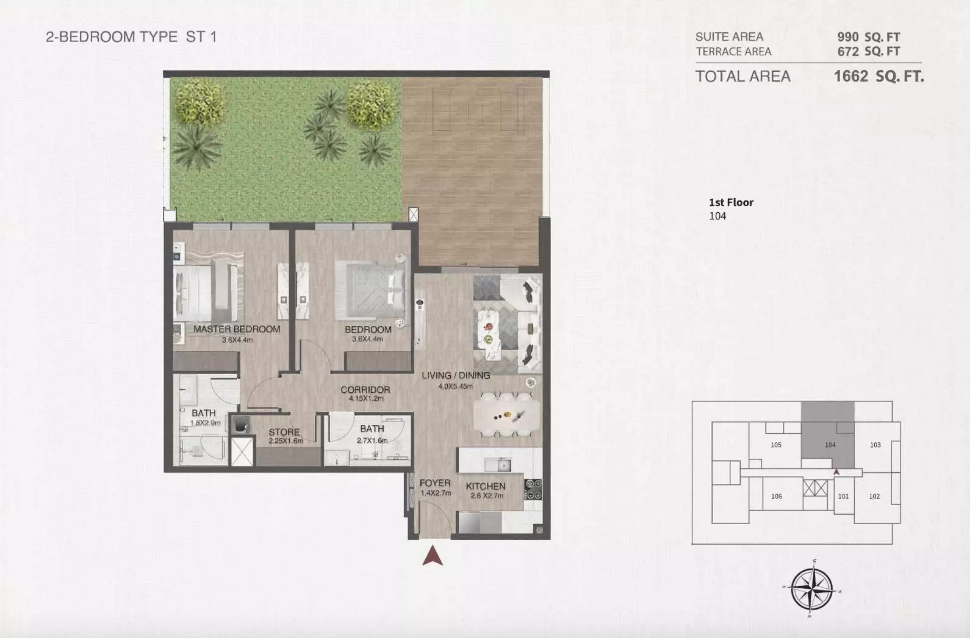 typeSize floor plan for One By Nine