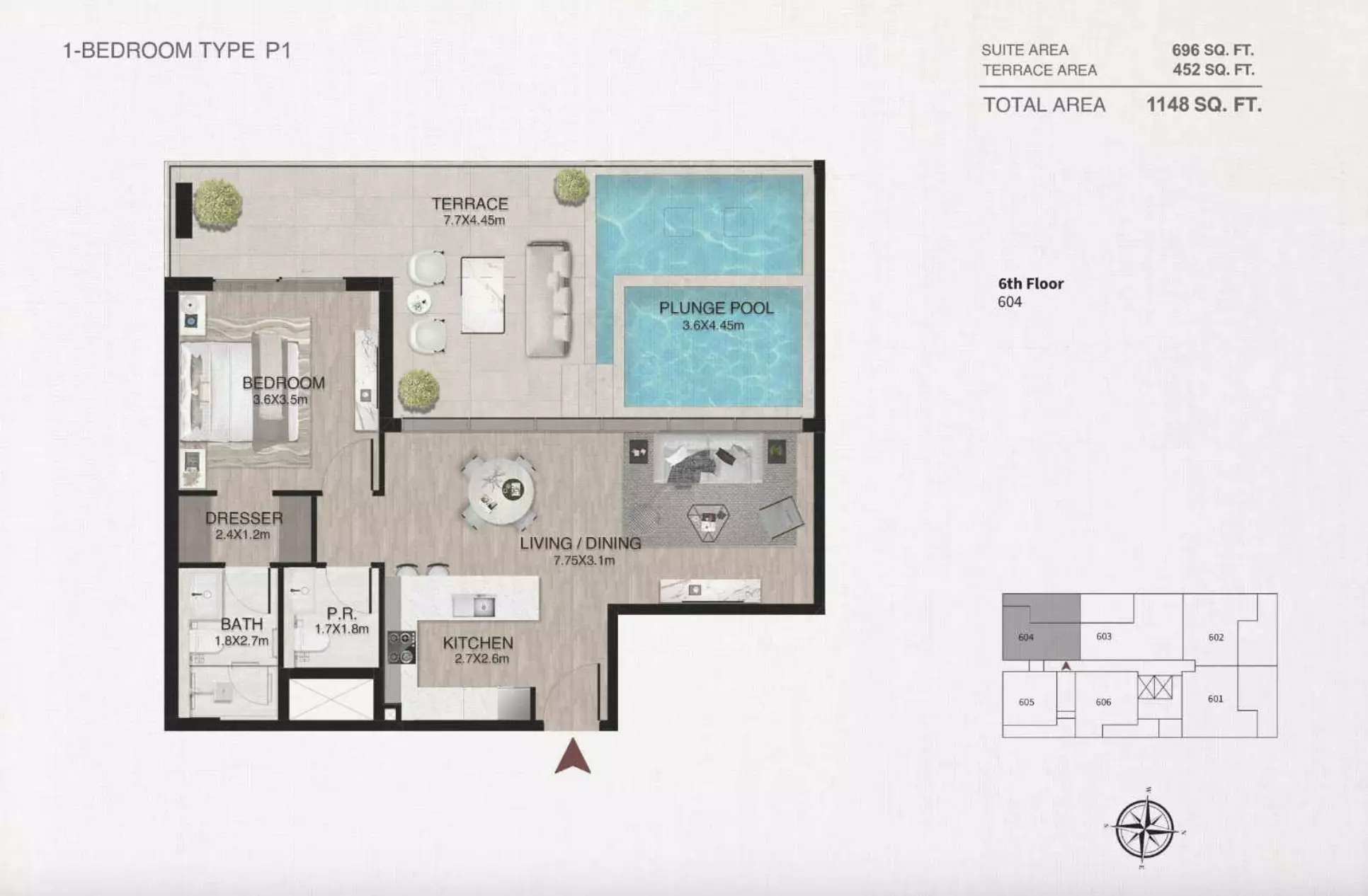 typeSize floor plan for One By Nine