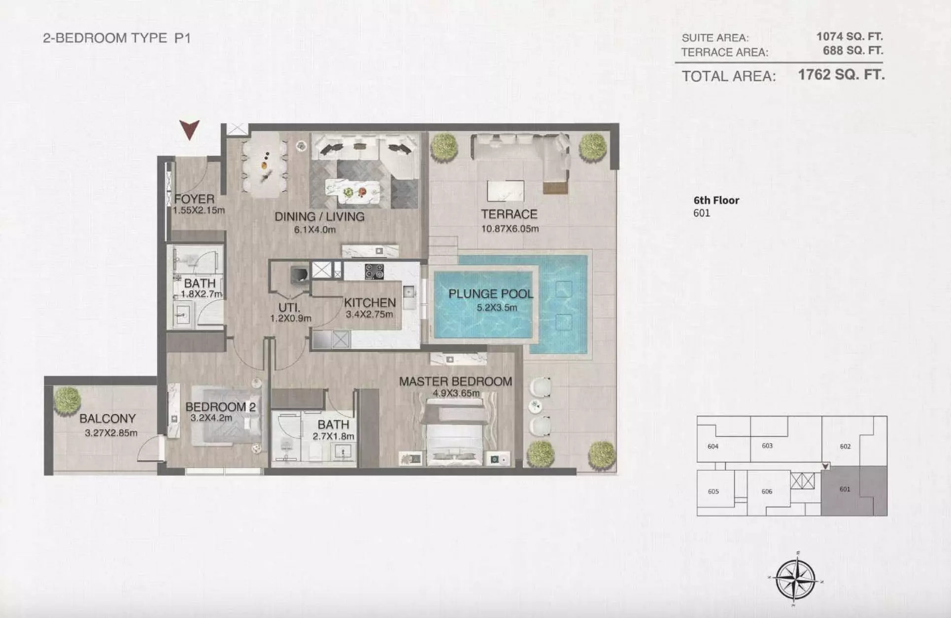 typeSize floor plan for One By Nine