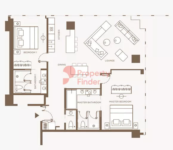 typeSize floor plan for One Zaabeel