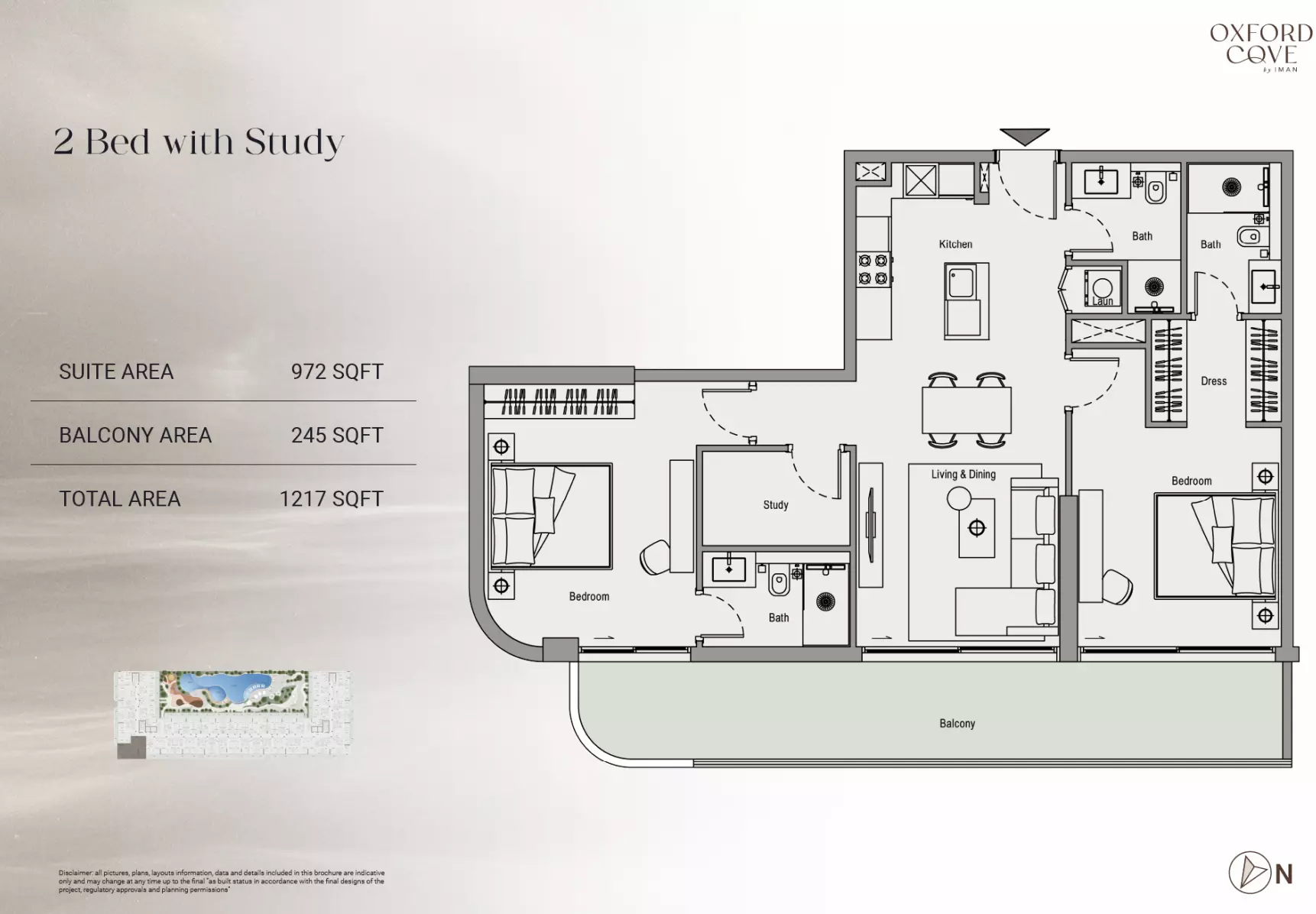 typeSize floor plan for Oxford Cove