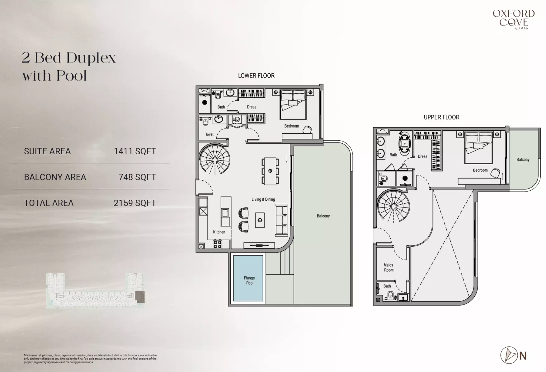 typeSize floor plan for Oxford Cove