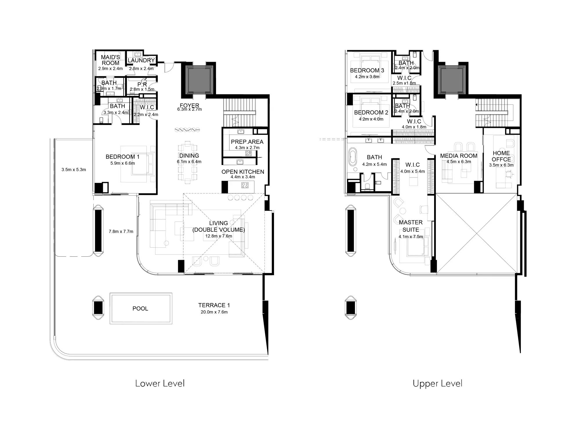 typeSize floor plan for Raffles Residences & Penthouses