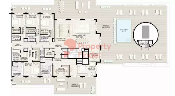 typeSize floor plan for Raffles Residences & Penthouses