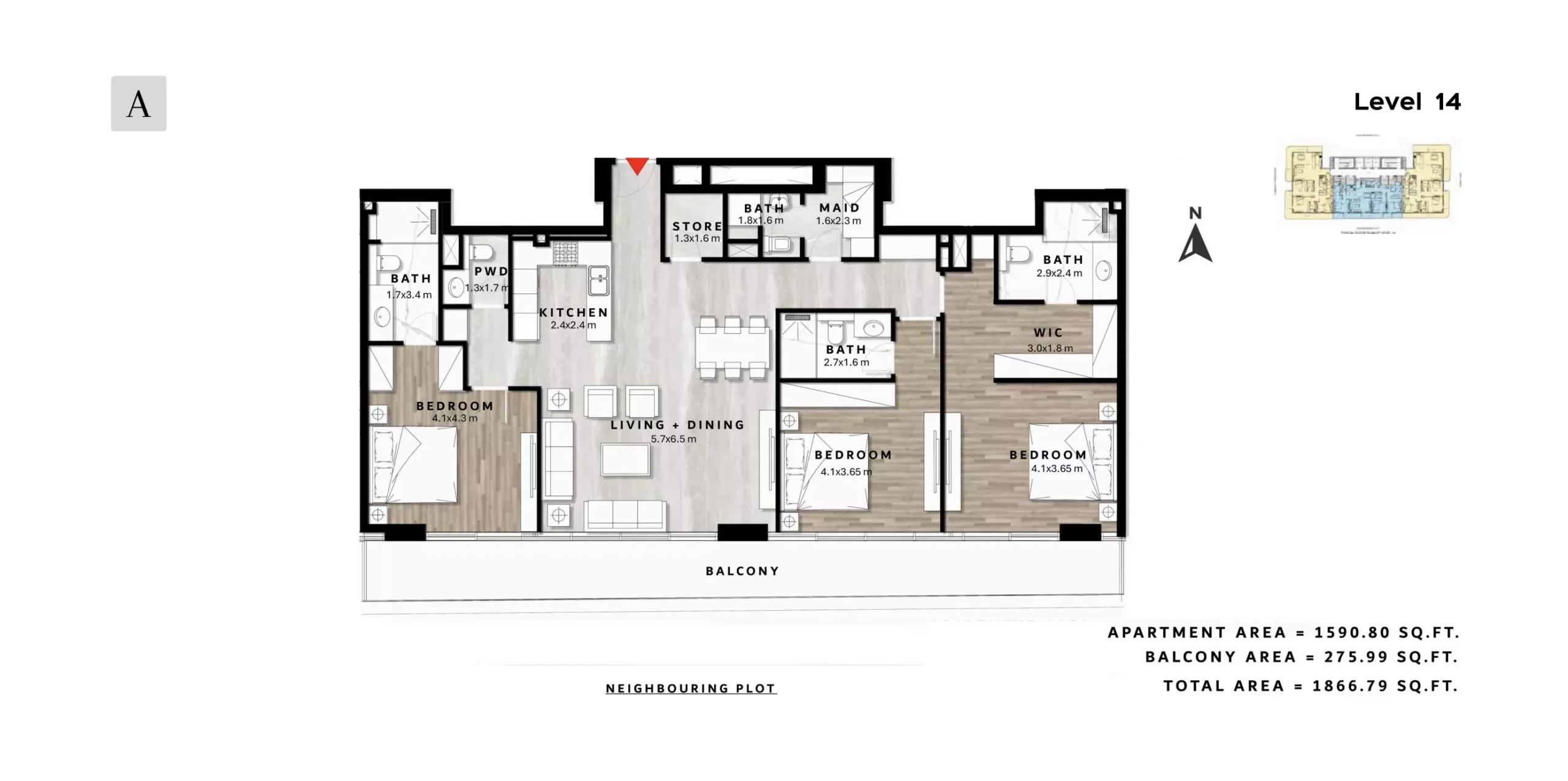 typeSize floor plan for Repose Residence