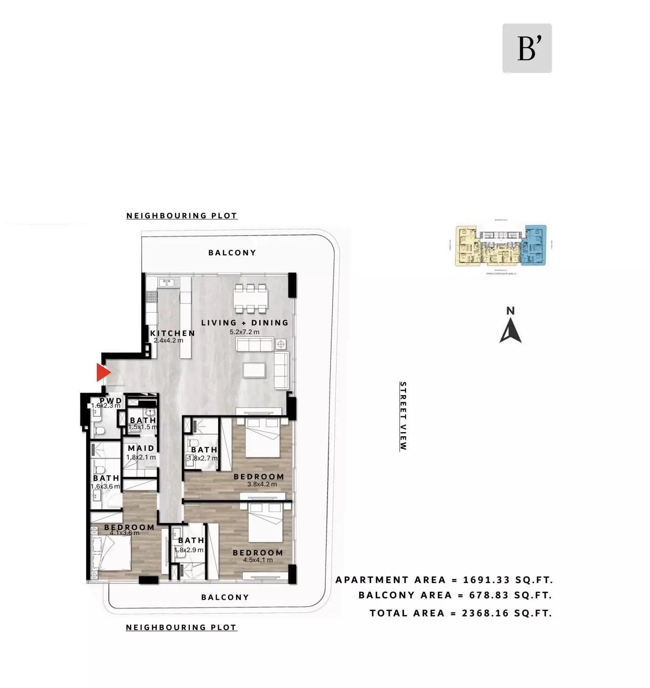 typeSize floor plan for Repose Residence