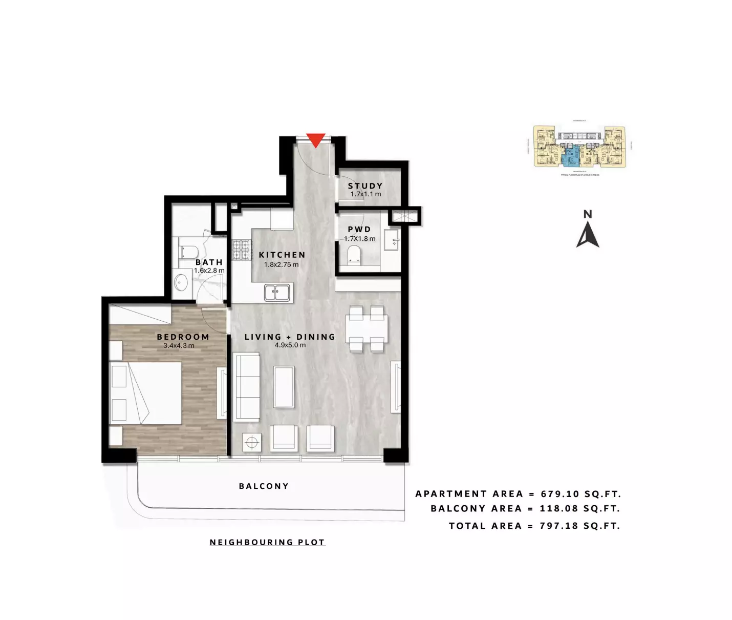typeSize floor plan for Repose Residence