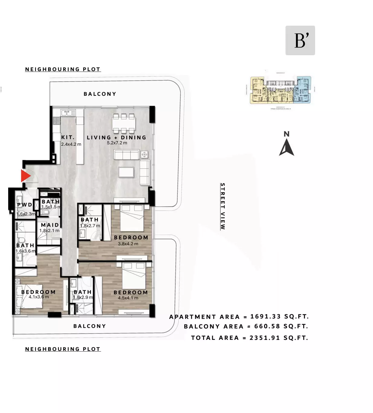 typeSize floor plan for Repose Residence