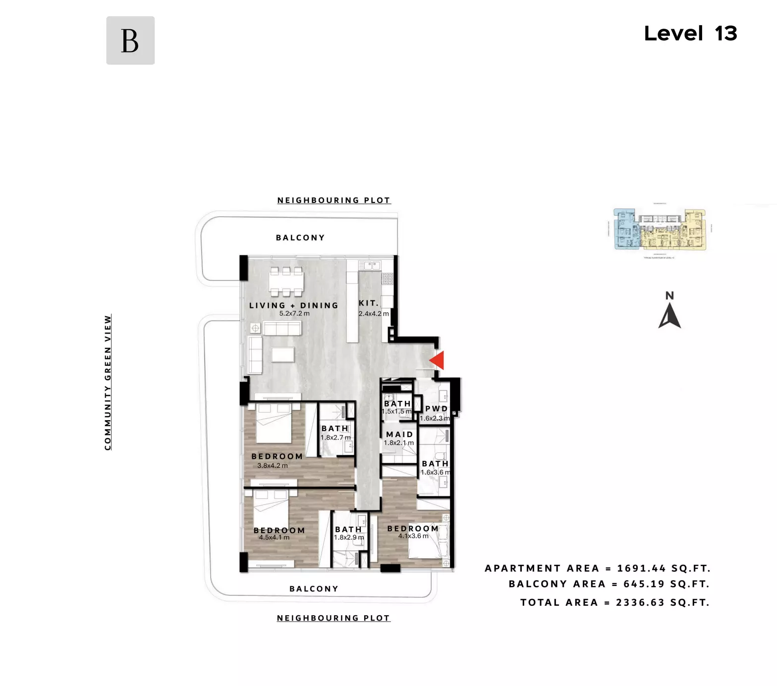 typeSize floor plan for Repose Residence