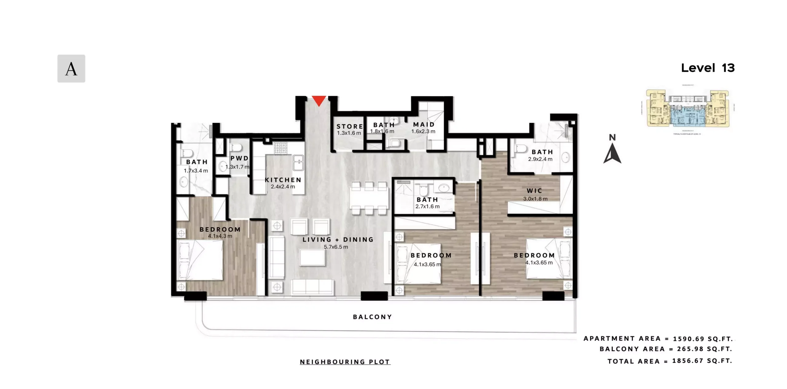 typeSize floor plan for Repose Residence
