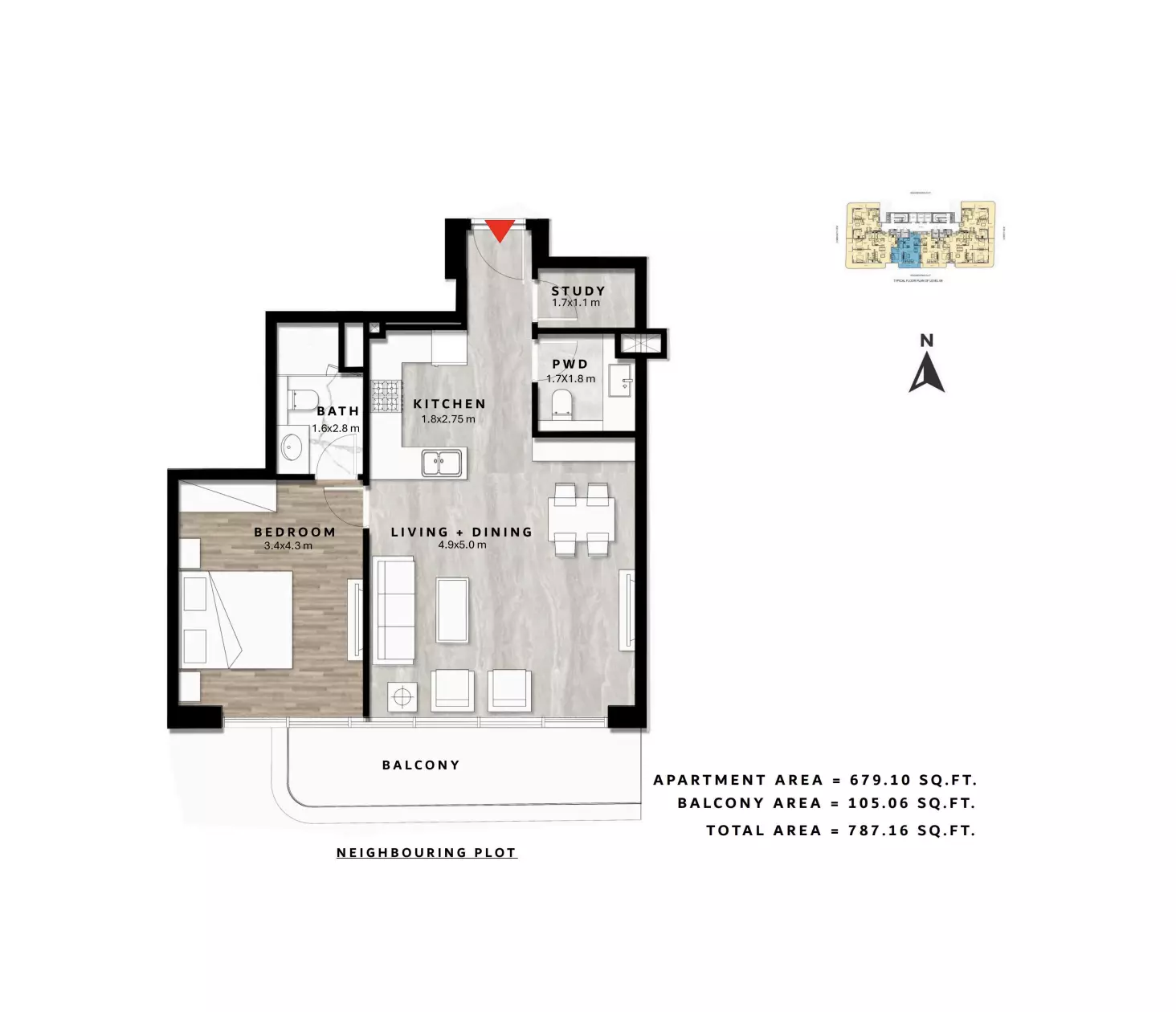typeSize floor plan for Repose Residence