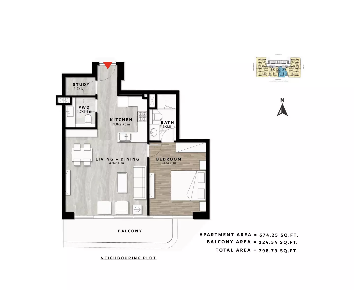 typeSize floor plan for Repose Residence