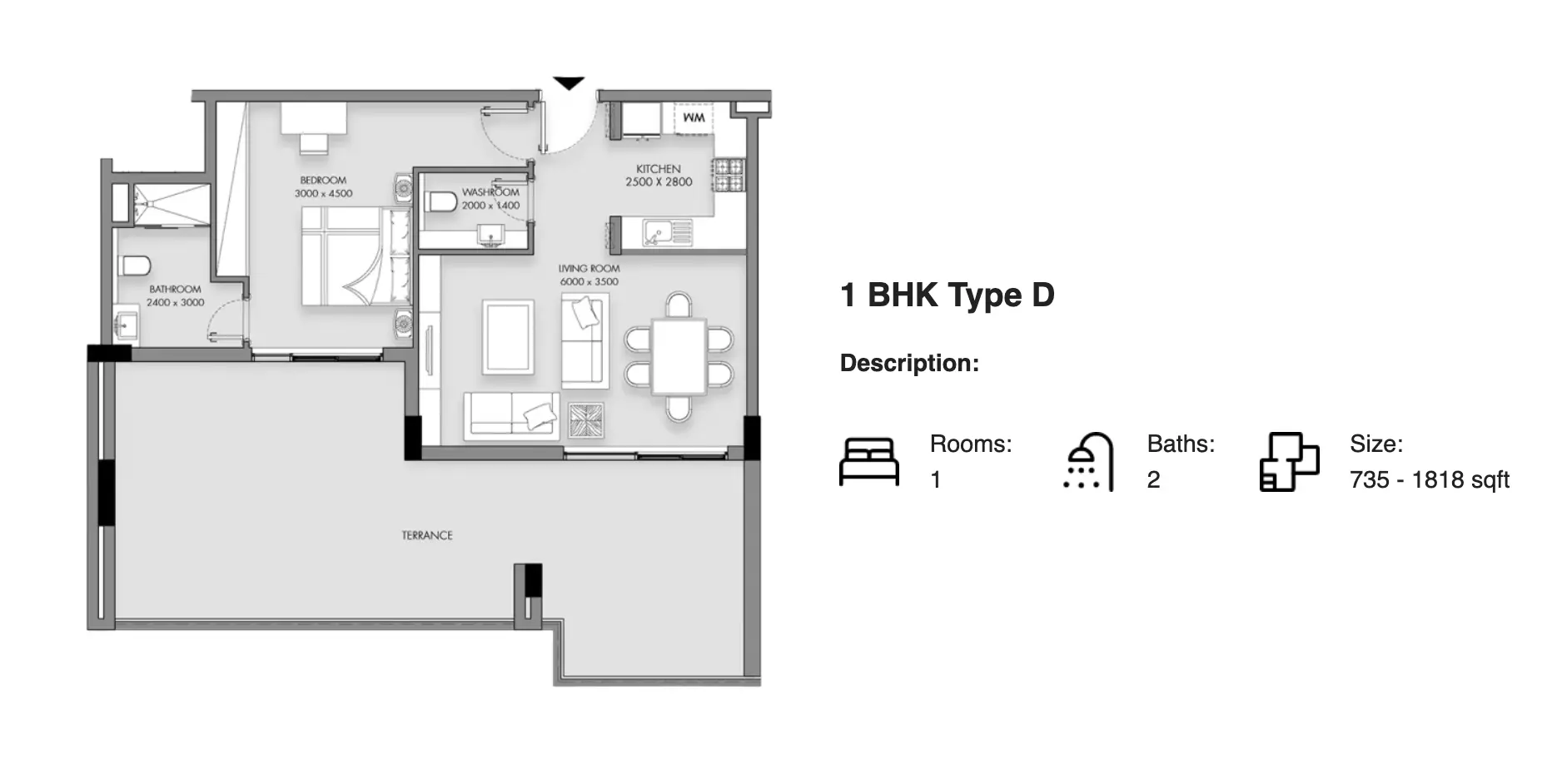 typeSize floor plan for Rose Garden Phase 2 by Roz Development