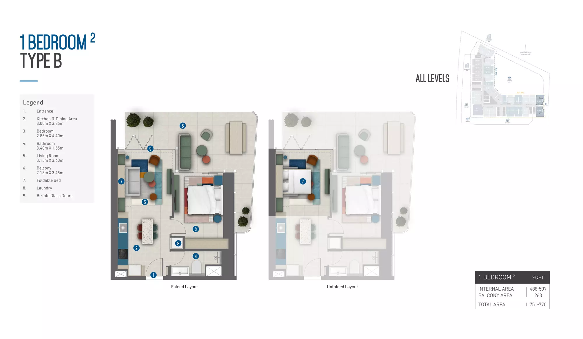 typeSize floor plan for Rove Home Marasi Drive By IRTH